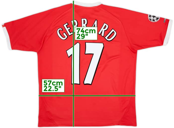2001-03 Liverpool Liga de Campeones Camiseta Gerrard #17 - 6/10 - (XL)