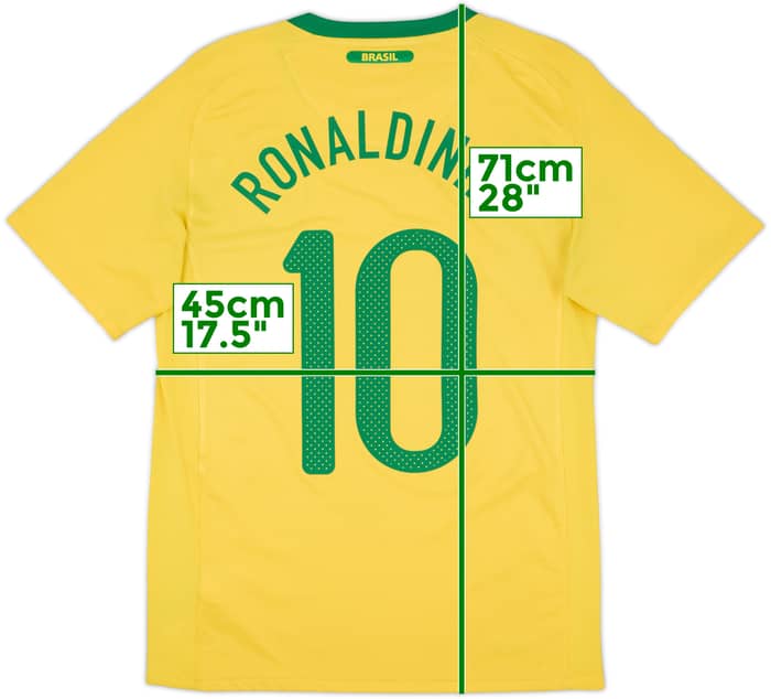 2010-11 Brazil Home Shirt Ronaldinho #10 - 6/10 - (S)