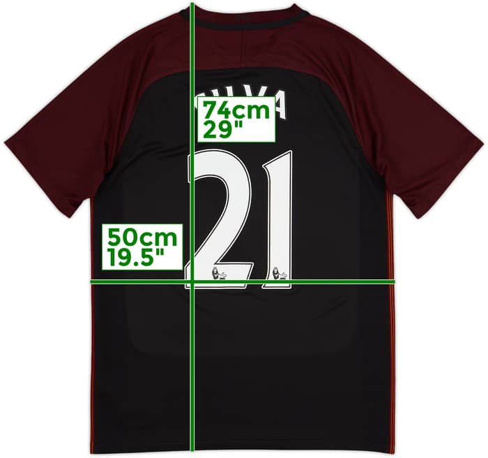 2016-17 Manchester City Away Shirt Silva #21 - 8/10 - (M)