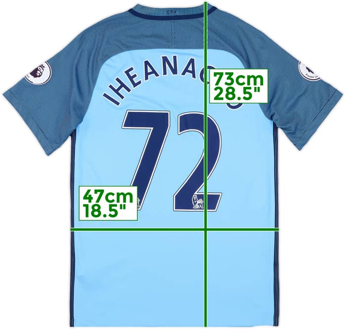 2016-17 Manchester City Home Shirt Iheanacho #72 - 8/10 - (S)