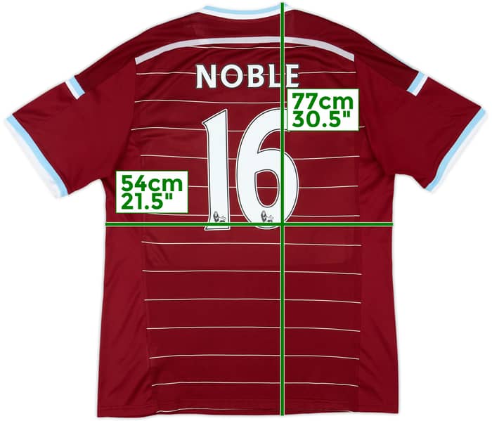 2014-15 West Ham Home Shirt Noble #16 - 10/10 - (XL)