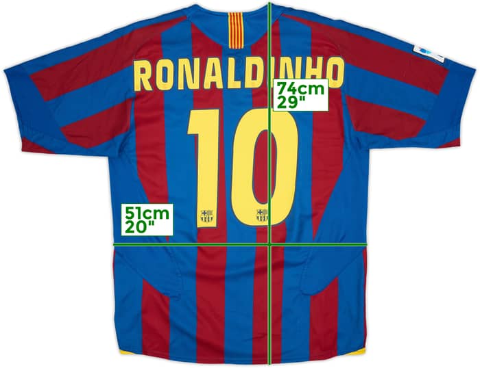 2005-06 Barcelona Home Shirt Ronaldinho #10 - 7/10 - (L)