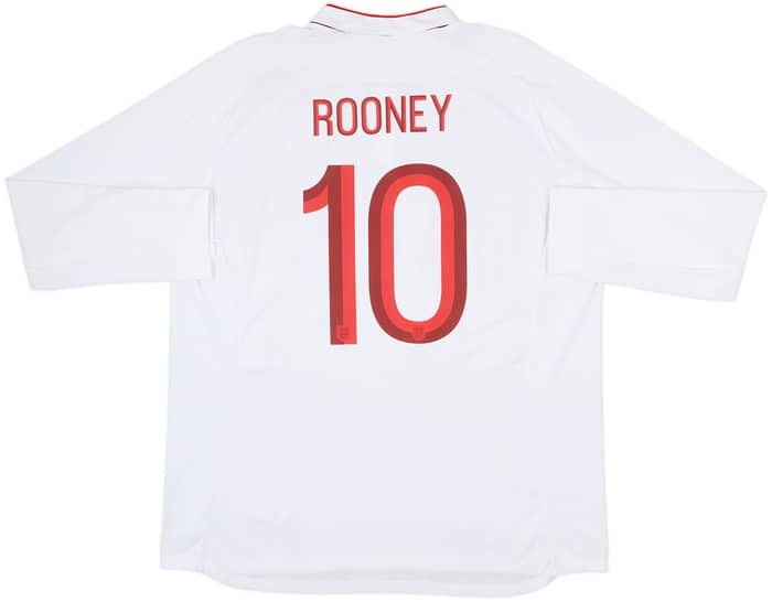 2012-13 England Home L/S Shirt Rooney #10 - 10/10 - (XXL)