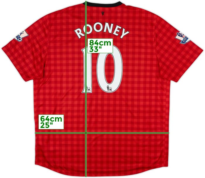 2012-13 Manchester United Home Shirt Rooney #10 - 6/10 - (XXL)