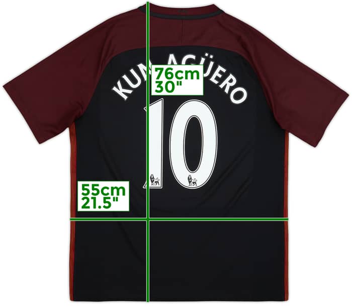 Camiseta de visitante del Manchester City 2016-17 Kun Aguero #10 - 9/10 - (L)