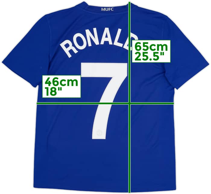 Camiseta de la tercera equipación del Manchester United 2008-09 Ronaldo #7 - 5/10 - (XL.Niños)