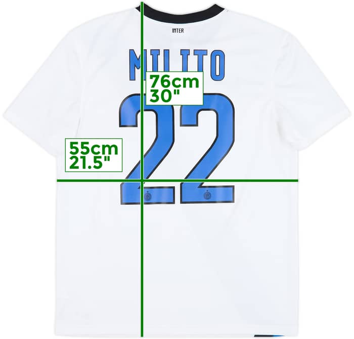 2011-12 Inter Milan Basic Away Shirt Milito #22 - 7/10 - (L)
