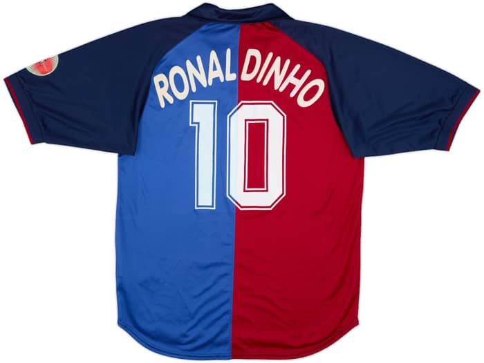 2004-05 Barcelona Nike Retro 1999-00 Shirt Ronaldinho #10 - 7/10 - (S)