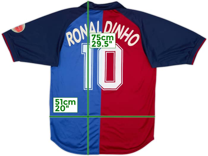 2004-05 Barcelona Nike Retro 1999-00 Shirt Ronaldinho #10 - 7/10 - (S)