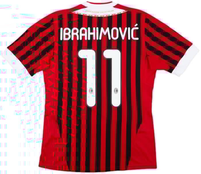 2011-12 AC Milan Home Shirt Ibrahimovic #11 - 9/10 - (S)