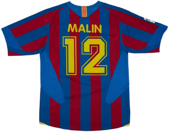 2005-06 Barcelona Home Shirt Malin #12 - 9/10 - (M)