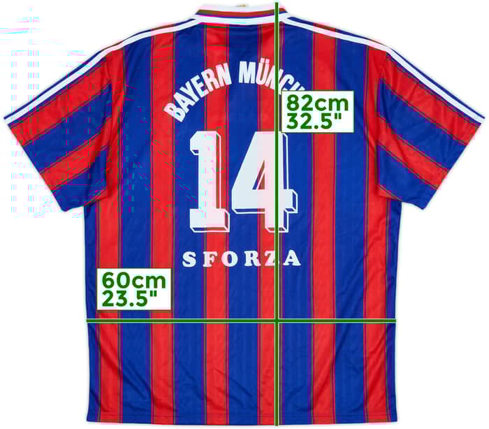 1995-97 Bayern Munich Home Shirt Sforza #14 - 8/10 - (XL)