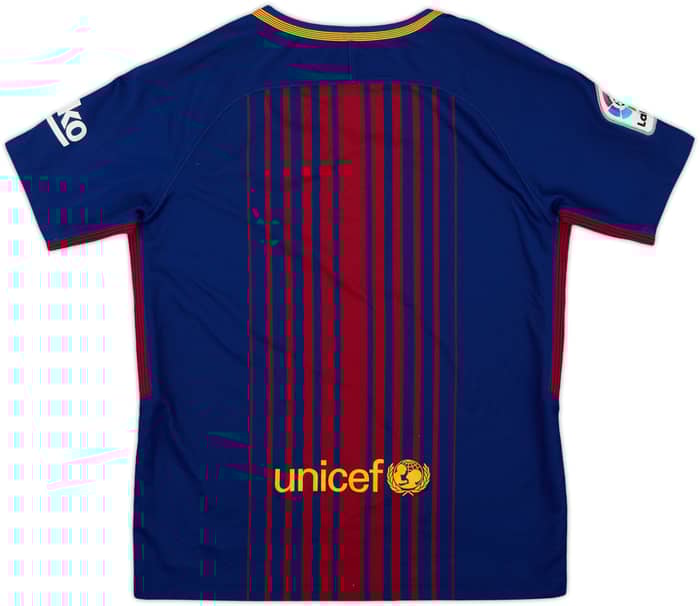 2017-18 Barcelona Home Shirt - 8/10 - (L.Boys)