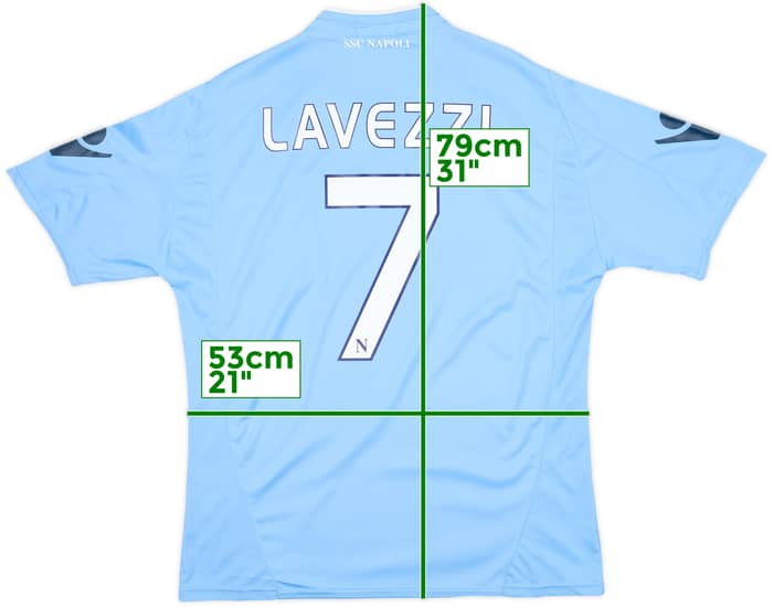 2009-10 Napoli Home Shirt Lavezzi #7 - 6/10 - (L)