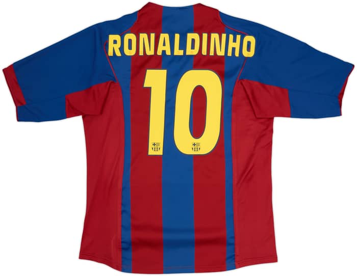 2004-05 Barcelona Home Shirt Ronaldinho #10 - 8/10 - (L)
