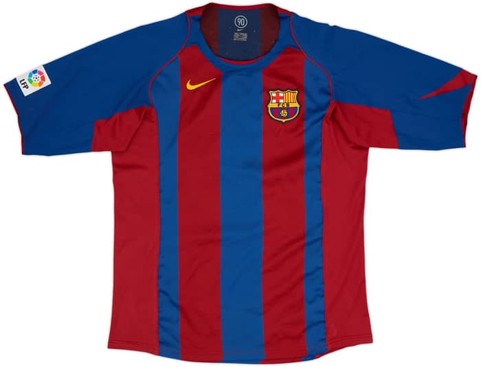 2004-05 Barcelona Home Shirt Ronaldinho #10 - 8/10 - (L)