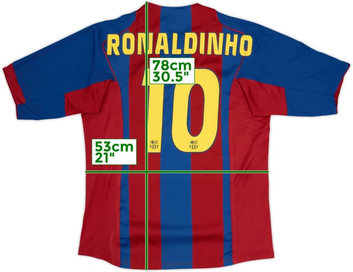 2004-05 Barcelona Home Shirt Ronaldinho #10 - 8/10 - (L)