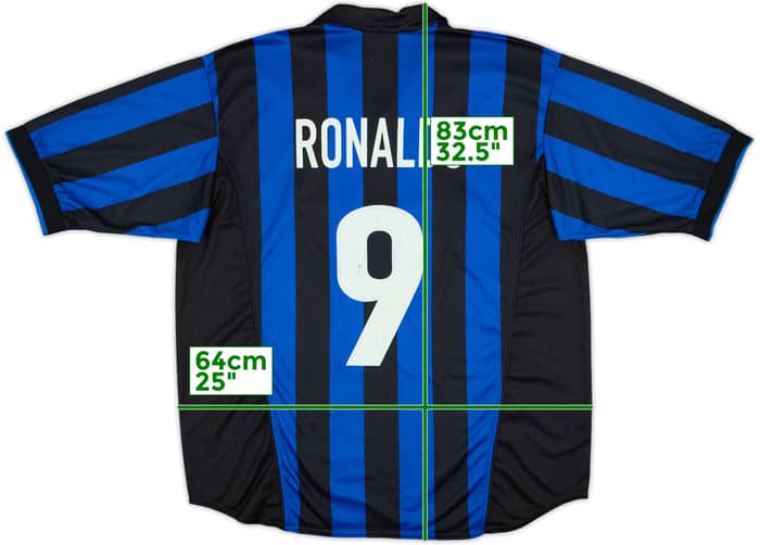 1998-99 Inter Milan Home Shirt Ronaldo #9 - 6/10 - (XL)