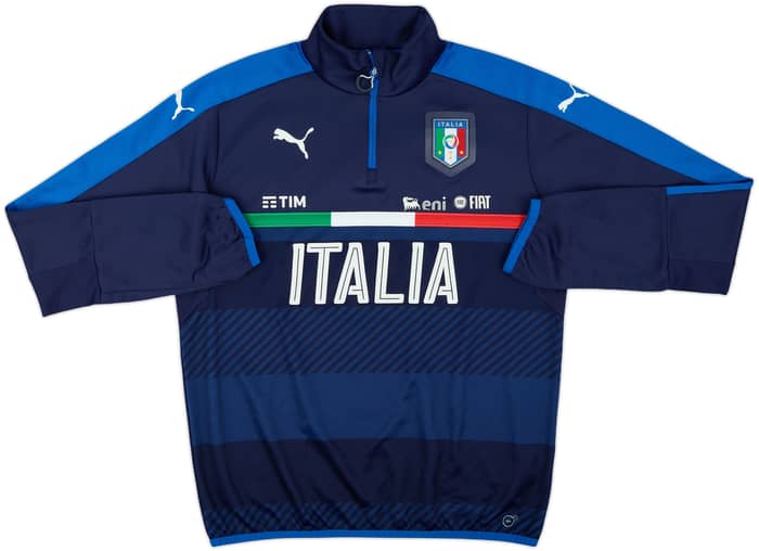 2014-15 Italy Player Issue Puma 1/4 Zip Drill Top - 10/10 - (L)