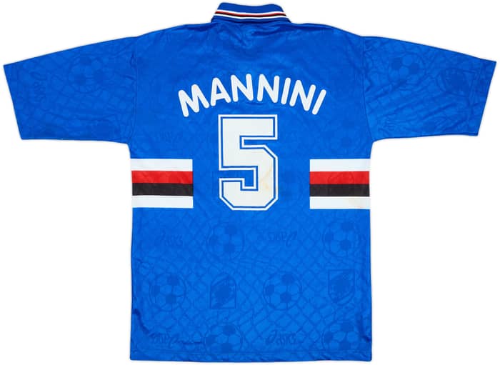 1995-96 Sampdoria Home Shirt Mannini #5 - 6/10 - (XXL)