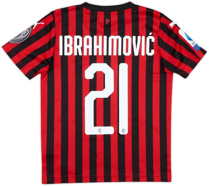 2019-20 AC Milan Home Shirt Ibrahimovic #21 - 8/10 - (S.Boys)