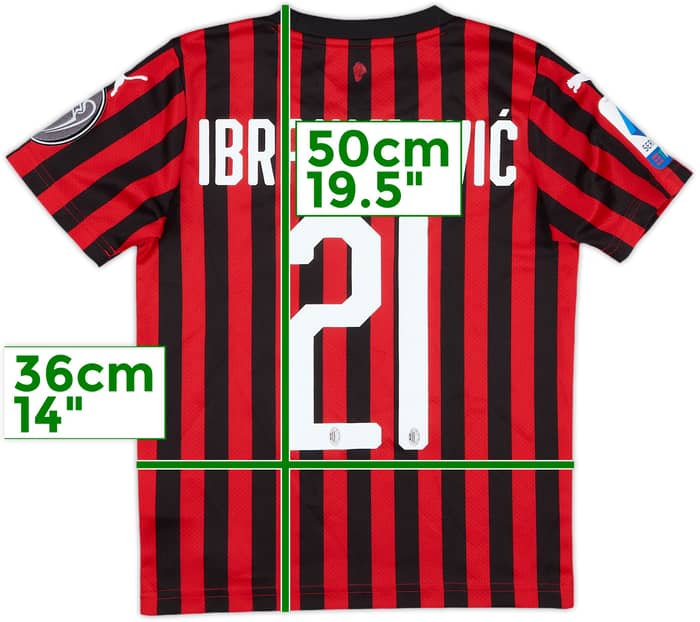 2019-20 AC Milan Home Shirt Ibrahimovic #21 - 8/10 - (S.Boys)