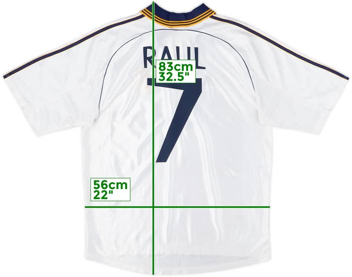 1998-00 Real Madrid Home Shirt Raul #7 - 8/10 - (L)