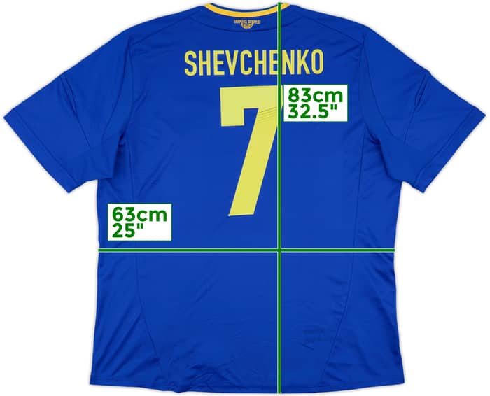 2011-13 Ukraine Away Shirt Shevchenko #7 - 8/10 - (XXL)