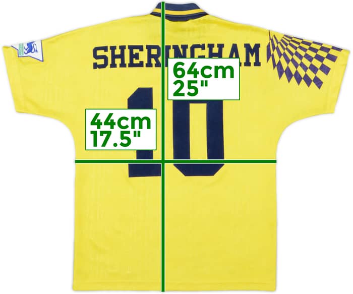 1991-95 Tottenham Away Shirt Sheringham #10 - 8/10 - (L.Boys)