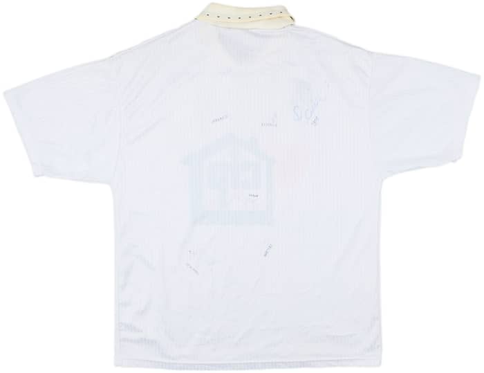 1994-95 Valencia Squad Signed Home Shirt - 6/10 - (L)