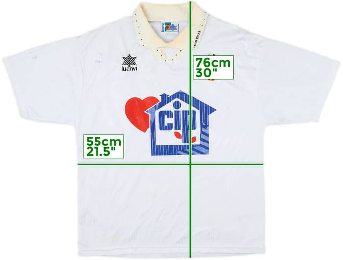 1994-95 Valencia Squad Signed Home Shirt - 6/10 - (L)