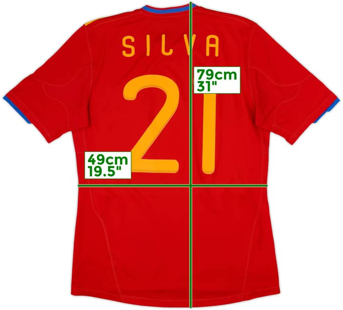 2009-10 Spain Home Shirt Silva #21 - 8/10 - (M)