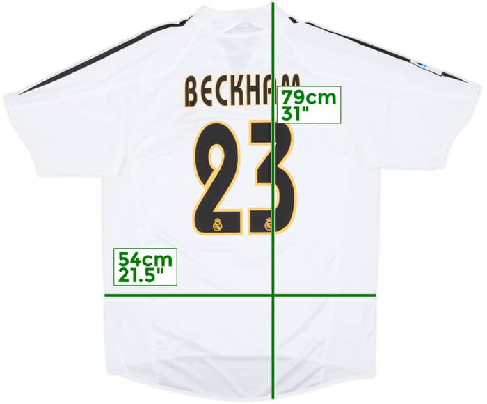 2004-05 Real Madrid Home Shirt Beckham #23 - 8/10 - (M)