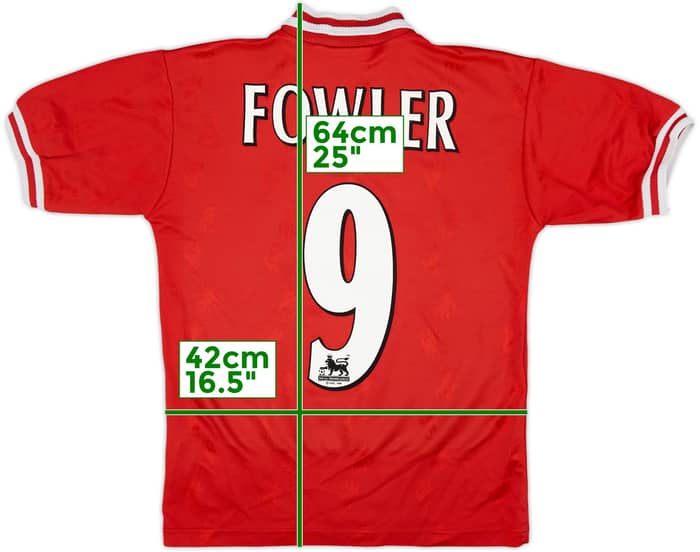 1996-98 Liverpool Home Shirt Fowler #9 - 7/10 - (Y)