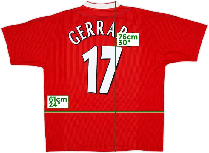 2002-04 Liverpool Home Shirt Gerrard #17 - 6/10 - (XL)