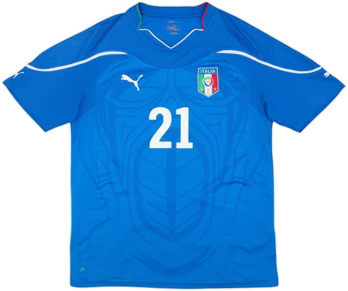 2010-12 Italy Home Shirt Pirlo #21 - 8/10 - (L)