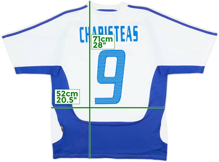 2004-06 Greece Away Shirt Charisteas #9 - 8/10 - (M)