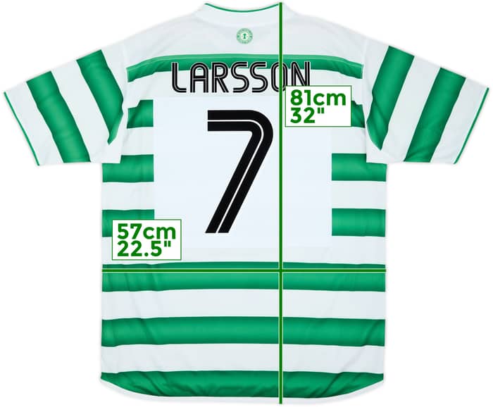2003-04 Celtic Home Shirt Larsson #7 - 8/10 - (L)