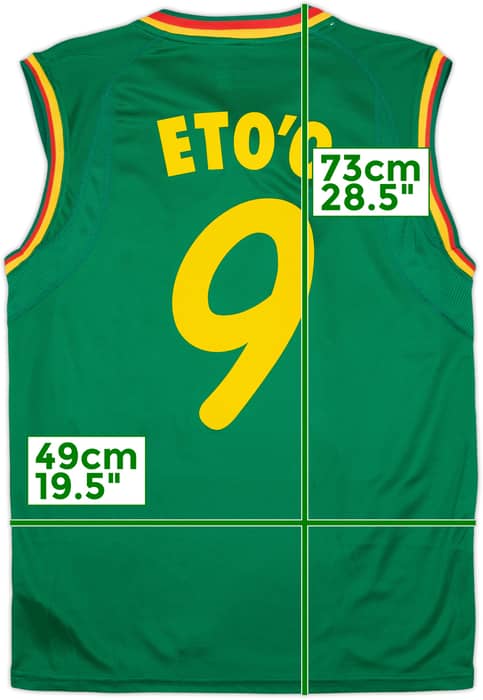 2002 Cameroon Home Vest Shirt Eto'o #9 (L)