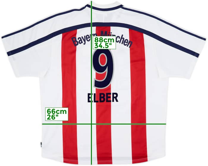 Camiseta de visitante del Bayern Munich 2000-01 Elber #9 - 7/10 - (XXL)