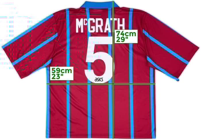 1993-95 Aston Villa Home Shirt McGrath #5 - 8/10 - (XL)