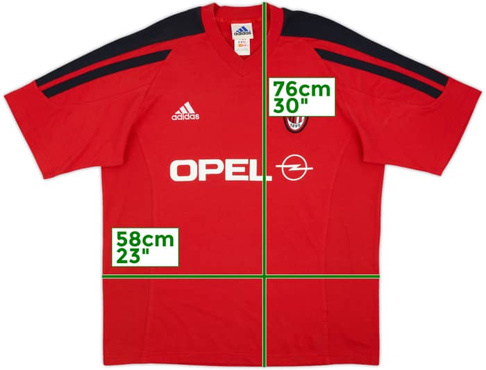 2001-02 AC Milan adidas Cotton Tee - 8/10 - (L/XL)