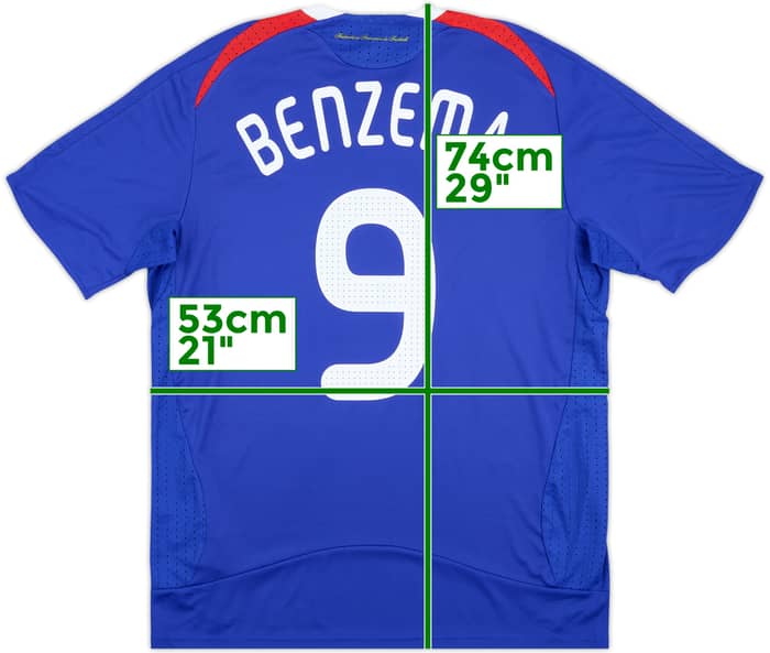 2007-08 France Home Shirt Benzema #9 - 6/10 - (M)