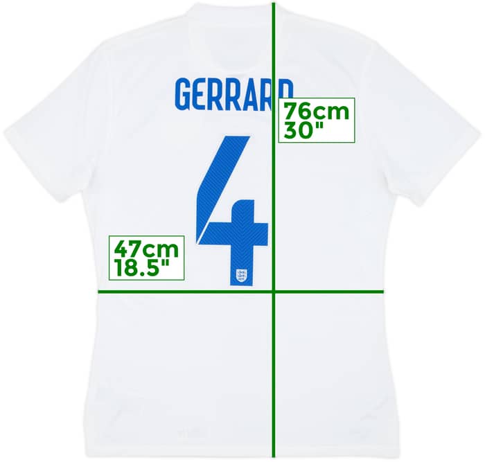 Camiseta auténtica de local de Inglaterra 2014-15 Gerrard #4 - 8/10 - (L)