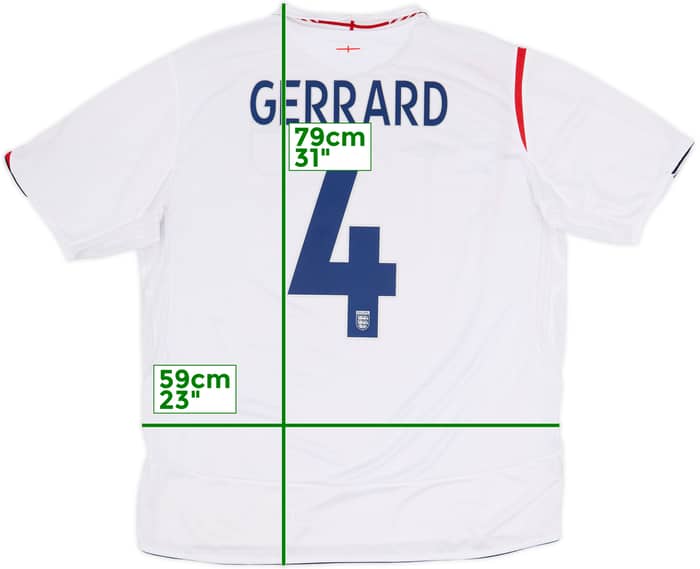 2005-07 England Home Shirt Gerrard #4 - 6/10 - (XXL)