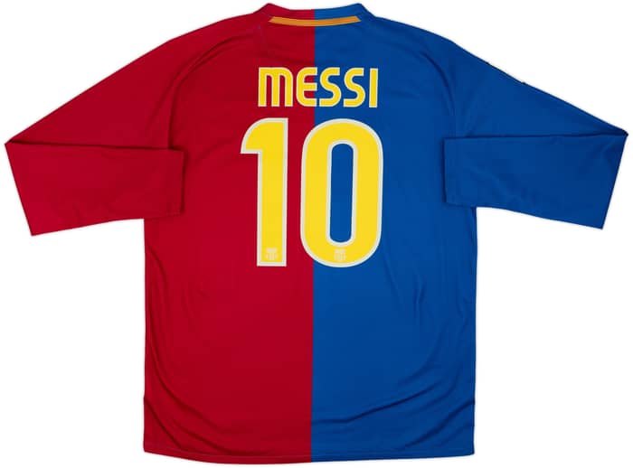 2008-09 Barcelona Home L/S Shirt Messi #10 - 8/10 - (L)