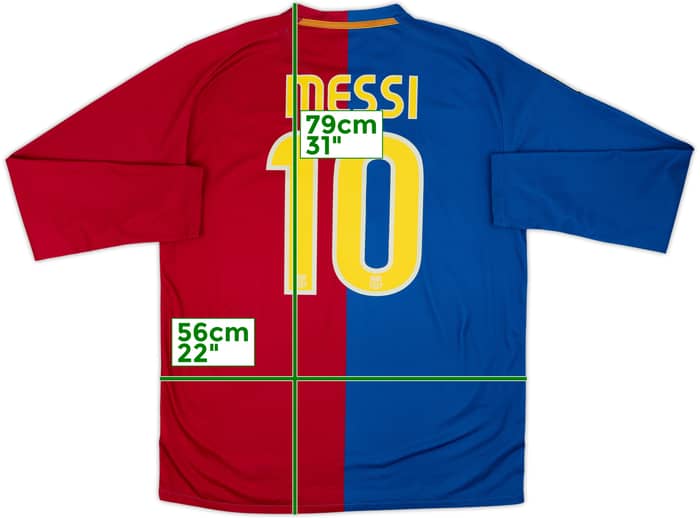 2008-09 Barcelona Home L/S Shirt Messi #10 - 8/10 - (L)