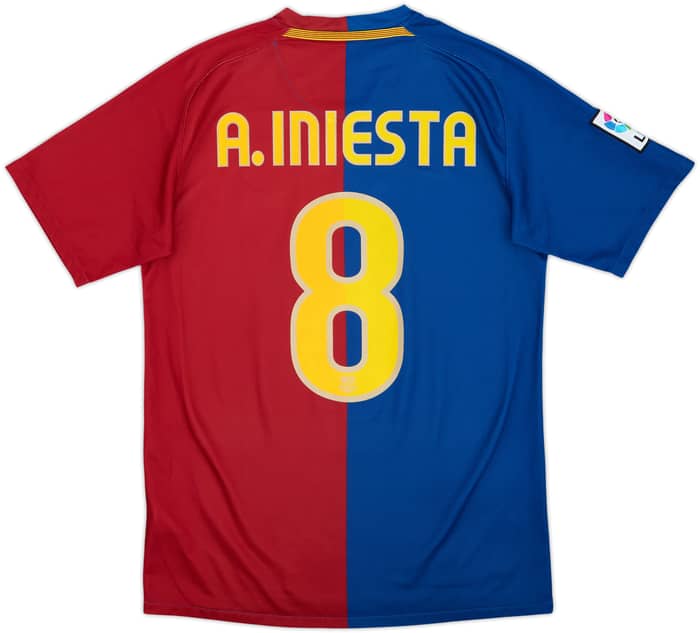 2008-09 Barcelona Home Shirt A.Iniesta #8 - 9/10 - (S)