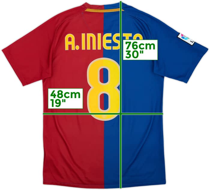 2008-09 Barcelona Home Shirt A.Iniesta #8 - 9/10 - (S)