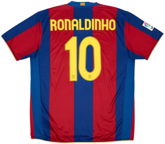 2007-08 Barcelona Home Shirt Ronaldinho #10 - 8/10 - (XL)